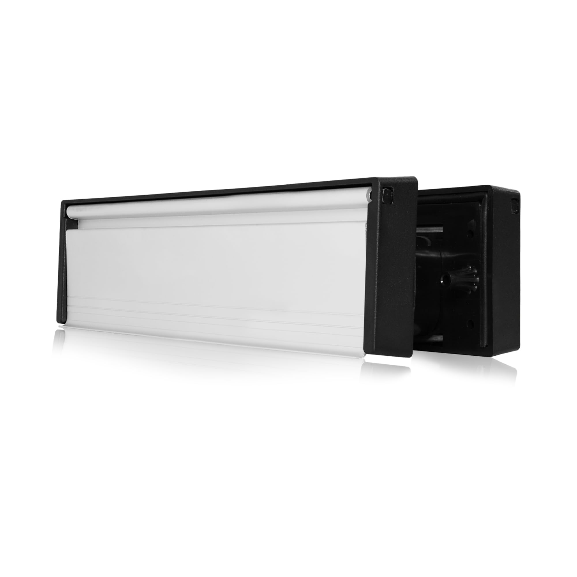 Xfort MailPlate 12" Letterplate Matt Chrome, Premium Draught Proof Postal Letterbox, Telescopic Sleeved Letter Box for Wooden, Composite and uPVC Midrail Doors with 40-80mm Door Thickness.