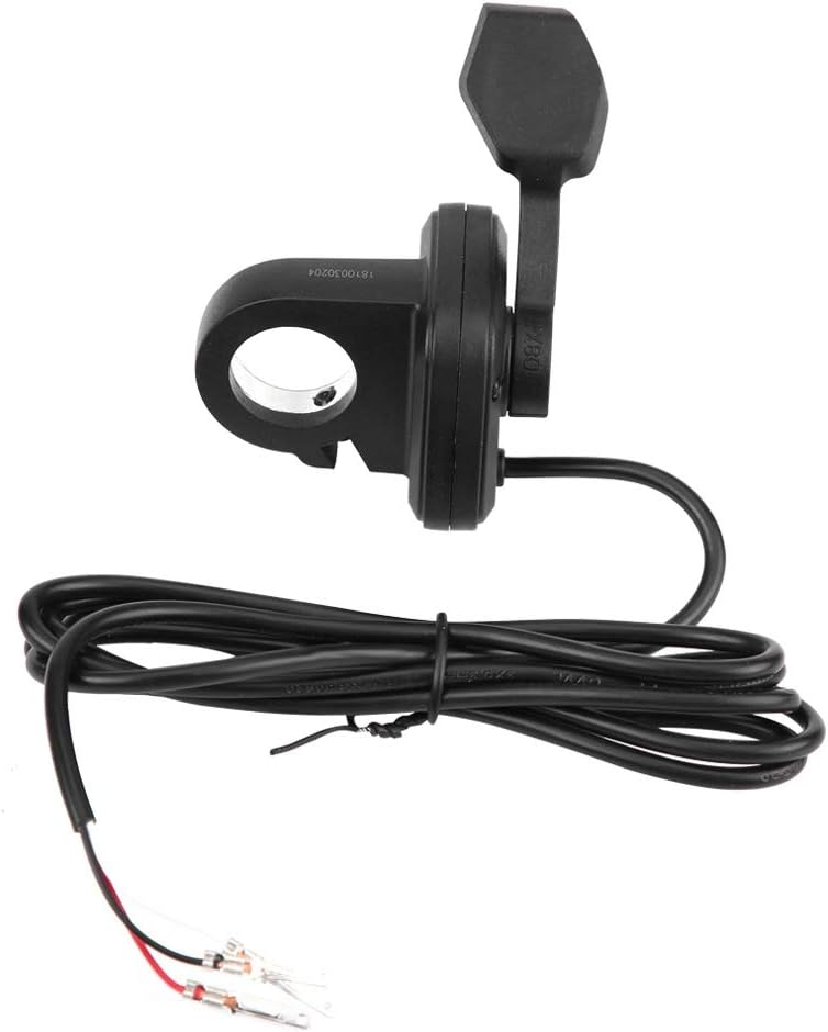 Finger Thumb Throttle Ergonomic Design 20-22mm DIA Handlebar For Electric Bicycle Scooter Bike Left/Right 5V, Black (Right)