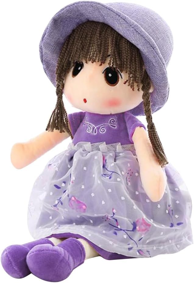 Sweetheart Soft Baby Doll Girl, Plush Stuffed Toy with Hat Skirt Plush Toy Baby Girls Sleeping Partner Doll Birthday Gift, 45cm