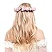 Valdler Jasmine Wreath Flower Crown Garland Halo for Wedding Festivals for Wedding Festivals (Pink)