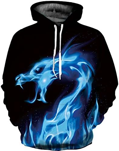 OYABEAUTY Men's Digital Print Sweatshirts Hooded Hoodie Pullover