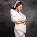 APTRO Women's Faux Fur White Shawl Warm Dress Stole for Winter Weddings Evening Parties Costume