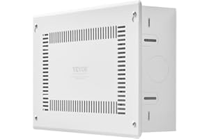 VEVOR Structured Media Enclosure, 9-Inch, Recessed in-Wall Media Box with Cover, Wall-Mount Cable Management Box Kit, Structured Wiring Multi-Media Cabinet, Cold-Rolled Steel, for TV Home Theater
