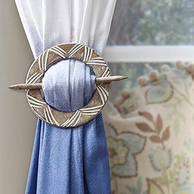 Decorative Wooden Curtain Tiebacks Set Of 2 Window Treatment