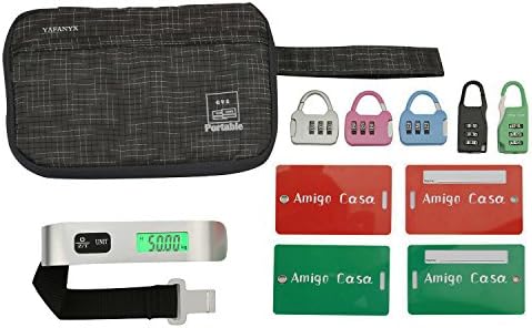 Amigo Casa Digital Hanging Luggage Scale,Temperature Sensor, 110 Pounds, Travel Kit
