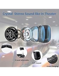 Auriculares inalámbricos para TV con base de carga, auriculares estéreo con transmisor de radiofrecuencia, ajustable, ligero, diseño inalámbrico para PC gaming