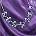 Glamorousky Blue Leaves Necklace with Blue Austrian Element Crystals