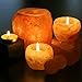 Himalayan Glow Tealight Candle Holder, Home Décor Natural Style Hand Carved Salt Lamp - 2 Pack