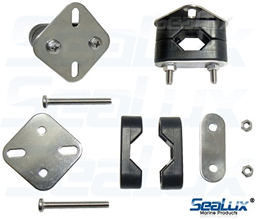 SeaLux-Rail-Mount-clamp-Bracket-Set-with-Stainless-Steel-Mount-Plate-and-Nylon-Brackets-for-78-1-tubing SeaLux-Rail-Mount-clamp-Bracket-Set-with-Stainless-Steel-Mount-Plate-and-Nylon-Brackets-for-78-1-tubing