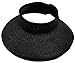 Simplicity Women's Roll Up Wide Brim Straw Sun Visor Hat Black