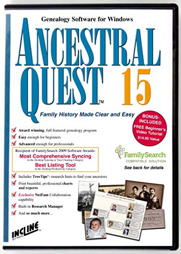 Ancestral Quest 15 (Windows) Family Tree and Genealogy Software