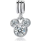LaBenie Dangle Clear Crystal Mouse Head Charm Bead
