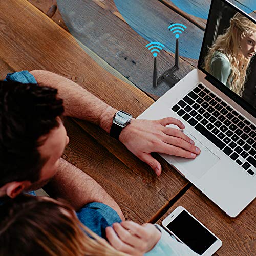 Wireless USB WiFi Adapter for PC - 802.11AC 1200Mbps Dual 5Dbi Antennas 5G/2.4G WiFi USB for PC Desktop Laptop MAC Windows 10/8/8.1/7/Vista/XP/Mac10.6/10.13, WiFi USB Computer Network Adapters