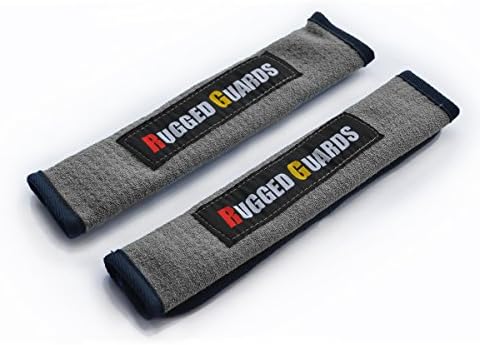 RUGGED GUARDS™ Sport Seat Belt Pads: Super Absorbent Microfiber - Designed for Workout Enthusiasts Universal-Fit Machine Washable with Carry Bag (2 x Seat Belt Pads, Gray)
