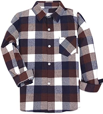 Boys' & Men's Plaid Flannel Button Down Shirt, 3 Months - Men 3XL
