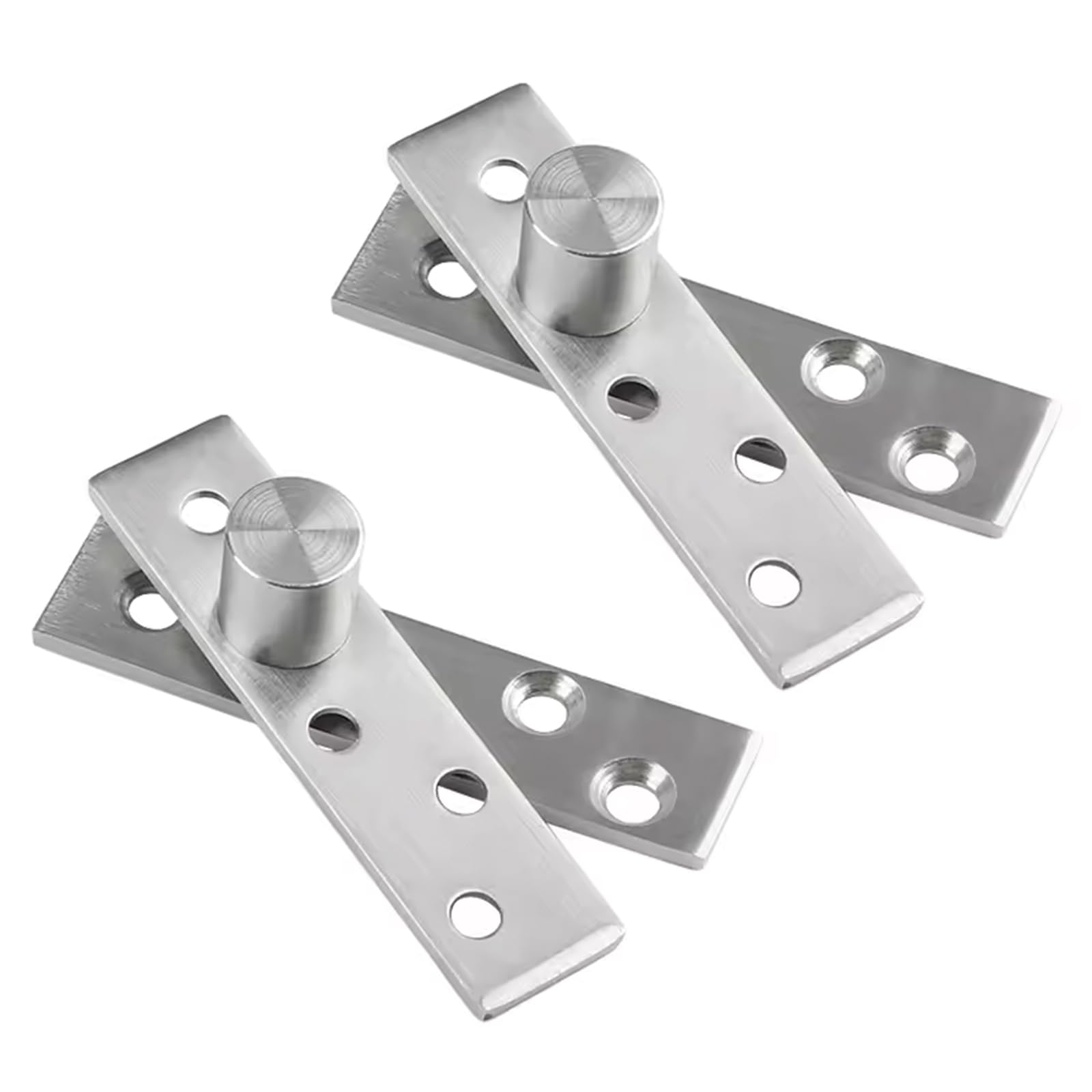 Vokenforu 2 Pcs 360 Degree Stainless Steel Hidden Hinges for Door Window Cabinet (75mmx18mm)