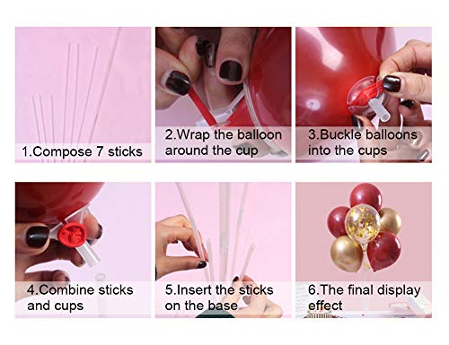 image for TONIFUL Balloon Stand Kit - Clear Table Balloon Stand with 14 Balloon 