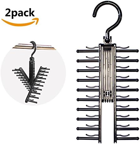 Tie Racks for Men 2 PCS Cross X Hangers Belt Organizer Closet Scarf Holder with 360 Degree Rotated Hooks