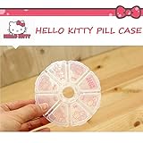 Sanrio Hello Kitty Round Pill Case Box Organizer Container Vitamin Storage