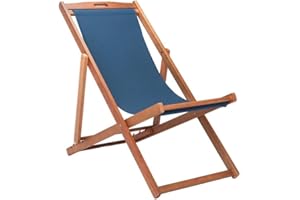 Safavieh PAT7040D-SET2 Outdoor Loren Brown (Set of 2) Sling Chair, Natural/Navy