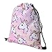Men's Women's Print Shoulder Drawstring Bag Backpack String Bags School Rucksack Gym Handbag (animals,foods)15