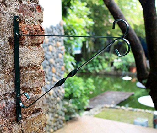 2 Pcs Hanging Plants Bracket & Hanging Chain for Garden Planter Hook, Bird Feeder, Wind Chime Lanterns Hanger (Dark green) by OVOV