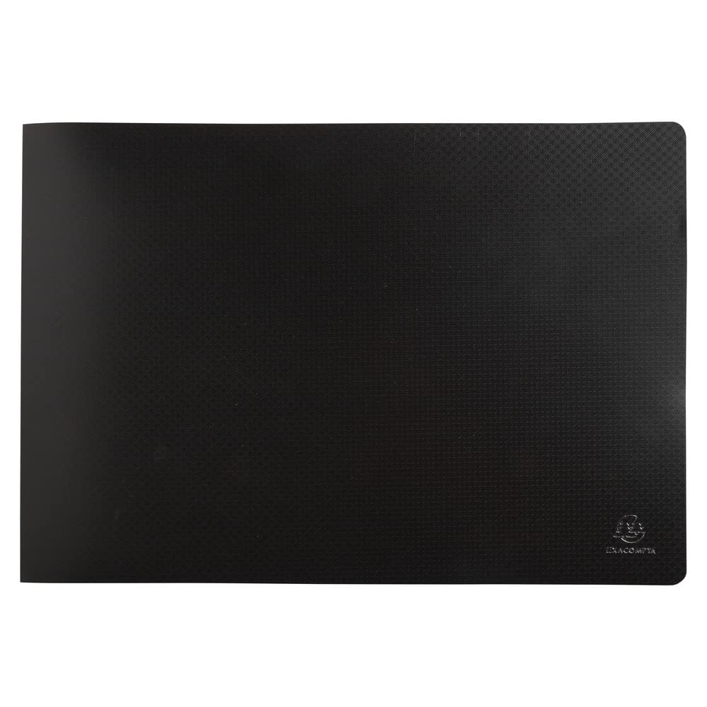 Exacompta - Ref. 86530E - 1 OPAK document protector - 20 smooth crystal pockets - 40 views - for A3 format - dimensions 32 x 48 cm - semi-rigid polypro cover - black colour