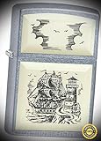 Lighter Scrimshaw Design Ship Boat 11985 - Premium