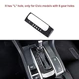 Kadore ABS Carbon Fiber Interior Shift Gear Panel Cover Trim for Honda Civic 2016-2019 Sedan Left Hand Driving Automatic Transmission