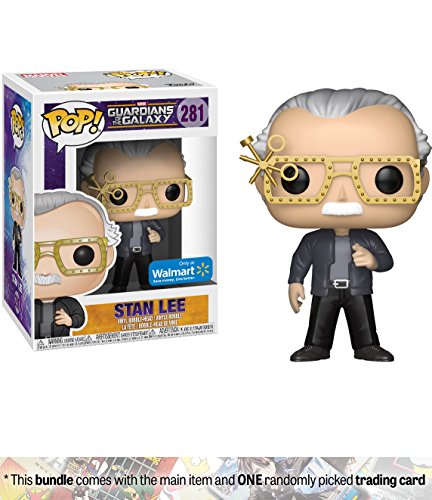 Stan Lee (Walmart Exclusive): Funko POP! Marvel x Guardians of the Galaxy Vinyl Figure + 1 Official Marvel Trading Card Bundle [#281]
