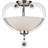 FORTE 2580-03-05 Rea - 3 Light Semi-Flush Mount-15.75 Inches Tall and 15.25 Inches Wide