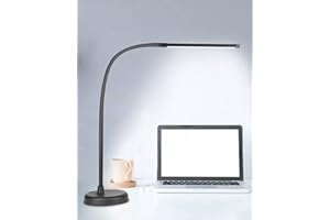 CIVHOM LED Desk Lamp, Swing Arm Architect Task Lamp with Long Flexible Gooseneck, 3 Color Modes, and USB Adapter, Dimmable Desk Light for Home/Office/Drafting/Reading/Piano