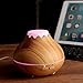 150ml Mini Aroma Essential Oil Diffuser,Sounwill Wood Grain Cool Mist Humidifier for Office Home Bedroom Living Room Study Yoga Spa - 2 Misting Modes