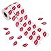 Sunmns Lips Stickers, Perforated Self Adhesive Kisses Stickers, 3 Rolls, 1500 Pieces, Red