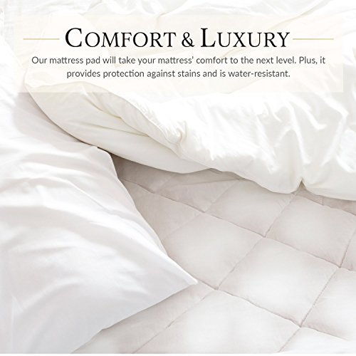 Beckham Hotel Collection 1500 Series Microfiber Mattress Pad - Quilted, Hypoallergnic, and Water-Resistant - Cal King