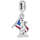 OutstandLong Vacation Travel American Flag Charm fit Pandora Bracelet York City Statue of Liberty Dangle Bead for Women