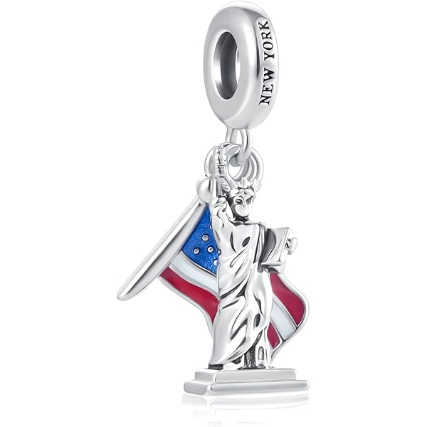 Amazon.com: QeenseKc American USA Flag & Statue of Liberty Pendant