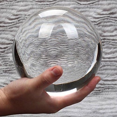 Crystal Sphere Ball, 1.57/2.36/3.14inch Round Glass Artificial Ball Magic Crystal Natural Quartz for Photography Prop, Meditation, Crystal Healing, Divination, Home Decoration(3.14inch,transparent)