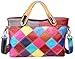 Heshe Women's Hobo Shoulder Bags Cross Body Tote Handbags Purses with Flower Summer Style (Colorful-2B4037)