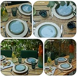 CY SISTERS Round Placemats Set of 6 Rattan