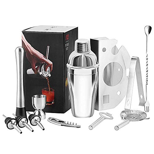 U-Homewee Barkeder-Set, 12-teilig, Likör-Geschenk für Männer: 550 ml Cocktail-Shaker, Stößel, Sieb, Rührlöffel, Barmaß… – Bild 8