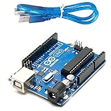 Arduino Uno R3 Development Board, Kit Microcontroller Based on ATmega328 and ATMEGA16U2 with USB Cable for Arduino, Original(Arduino Uno R3)