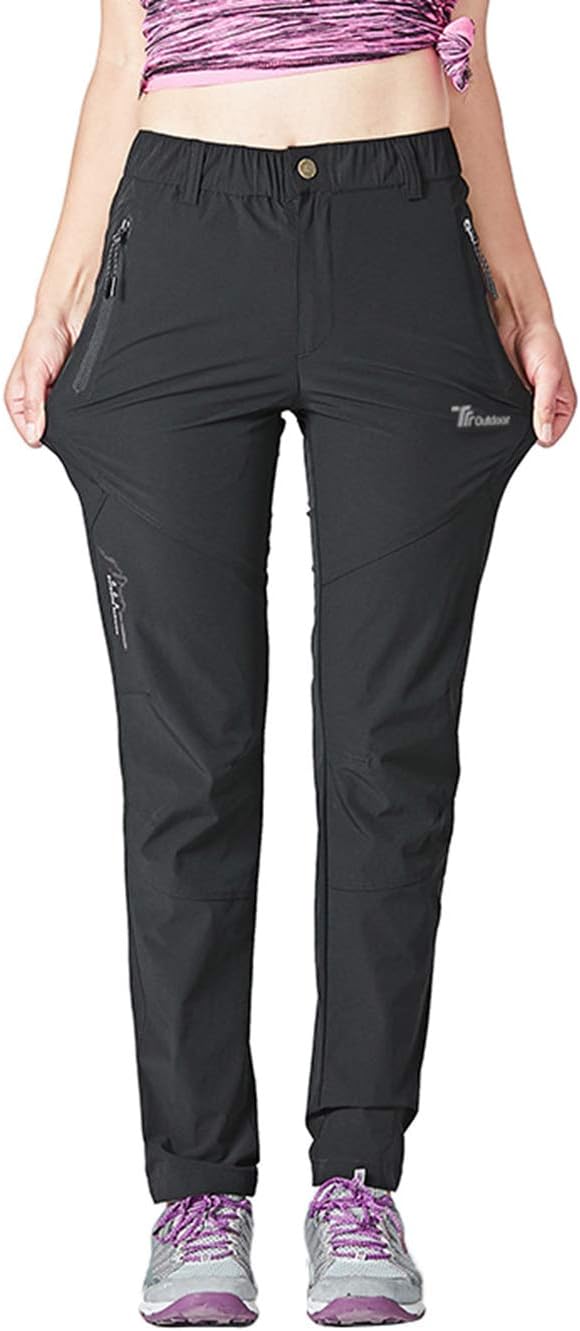 YSENTO Women's Outdoor Quick Dry Hiking Trousers Lightweight Water Resistant Walking Climbing Pants With Zipper Pockets