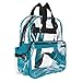 DALIX Clear Backpack Bags Smooth Plastic Transparent See Through in Teal