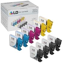 LD &copy; Compatible Replacement for Brother LC61 10 PK Ink Cartridges Includes: 4 LC61BK Black, 2 LC61C Cyan, 2 LC61M Magenta, & 2 LC61Y Yellow for use in Brother DCP & MFC MultiFunction Series