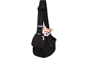 AUTOWT Padded Dog Sling, Dog Papoose Puppy Cat Pet Carrier with Bottom Supported Hand Free Adjustable Shoulder Strap and Bag 