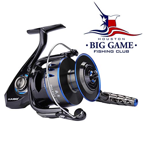 HaiBo Saltwater Fishing Reels, Max 66.1 lbs Drag Spinning Reel Used in Big-Game Saltwater Reel, Inshore Long Cast Surf Fishing Reel or Offshore Boat Jigging Saltwater Spinning Reel - Deep Sea 12000