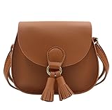 Amamcy PU Leather Shoulder Bag Coin Purse with Tassel Mini Crossbody Satchel Handbags for Kids Girls and Woman