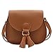 Amamcy PU Leather Shoulder Bag Coin Purse with Tassel Mini Crossbody Satchel Handbags for Kids Girls and Woman