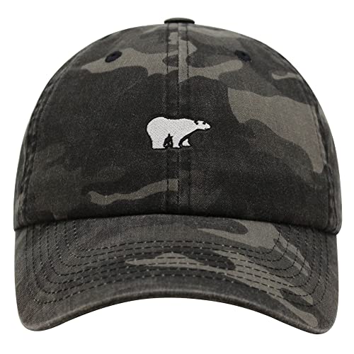 JPAK Polar Bear Premium Dad Hat Embroidered Baseball Cap Pet Black Camo at Amazon